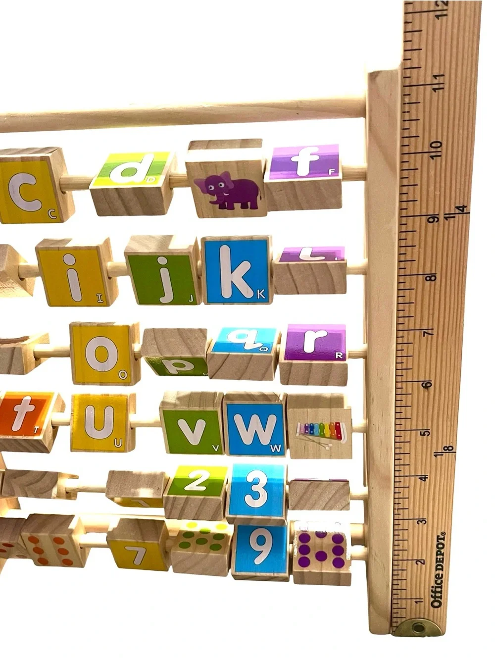 Alphabet & Numbers Spinning Wooden Abacus.